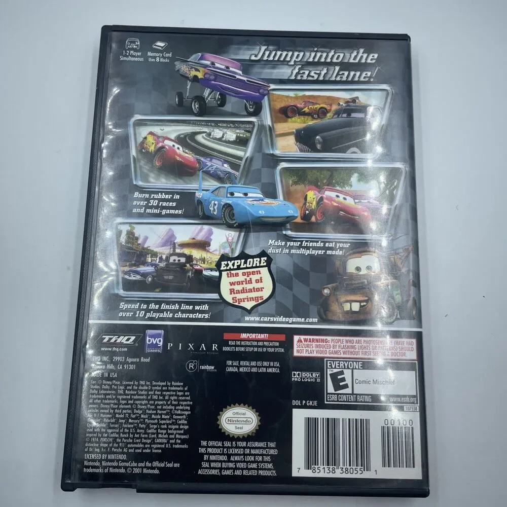 Disney Pixar: Cars (Nintendo GameCube, 2006) Case & Game NO MANUAL